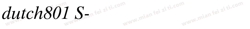 dutch801 S字体转换